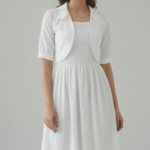 Elegant White Frock and Jacket set