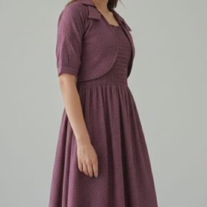 Elegant Purple frock and Jacket Set