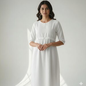 White Frock with Belt