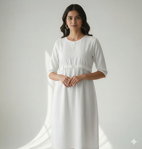 White Frock with Belt