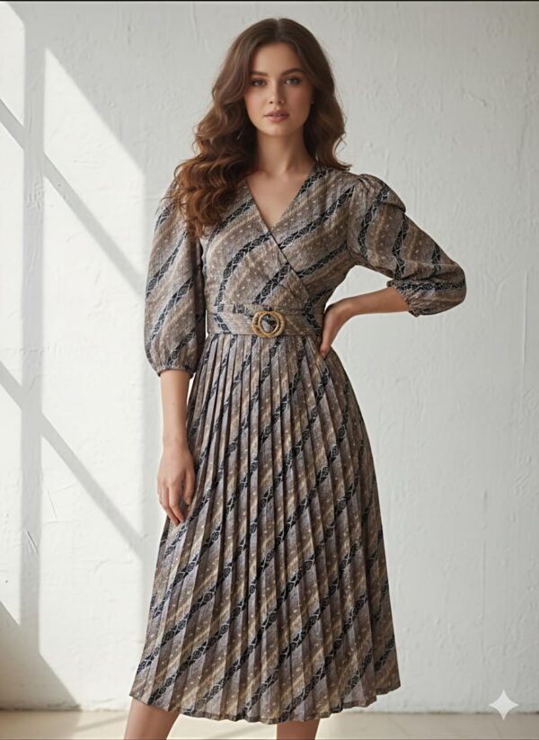 Slim-Fit Snakeskin Print Dress