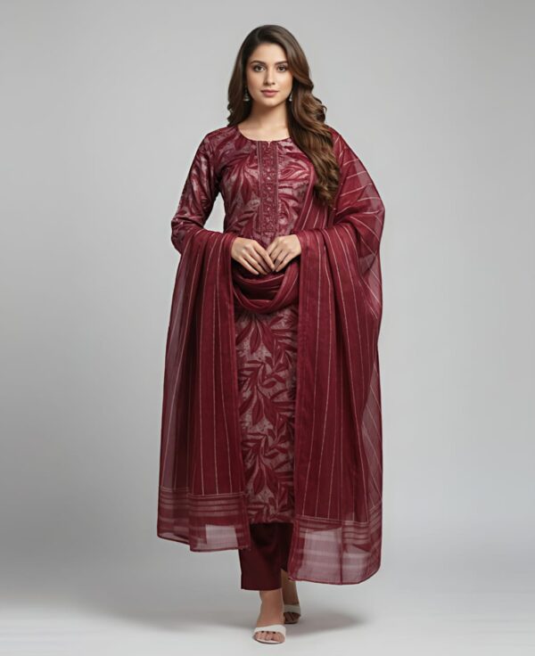 Maroon Salwar Kameez with Dupatta